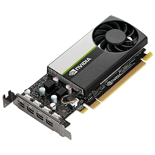 Image of PNY NVIDIA T1000 8 GB Professional Graphic Card 8GB GDDR6 PCI Express 3.0 x16, Single Slot, 4x Mini-DisplayPort, 8K Support, Ultra-quiet active fan (VCNT1000-8GB-PB)