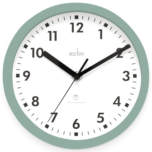 Image of Acctim 74665 Nardo 20cm Radio Controlled Green Wall Clock