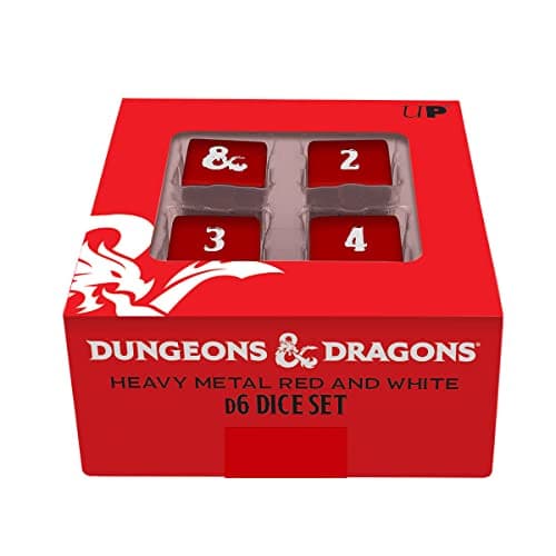 Image of Heavy Metal Red and White D20 Dice Set for Dungeons & Dragons - Great for RPG, DND, MTG as Gamer Dice or Board Gaming Dice