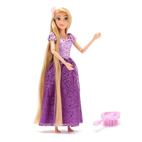 Image of Disney Store Official Rapunzel Classic Doll, Tangled, 29cm/11”, Fully Poseable Disney Princess Doll in a Stunning Purple Dress, Includes Toy Hair Brush - Suitable for Ages 3+