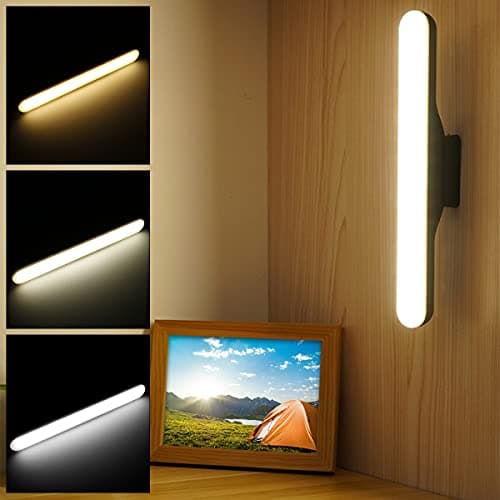 Image of Muross Dimmable Touch Light Bar Wall Reading Light Stick On Bunk Bed Lamp Wall Mounted Lamp 3 Color Reading Lamp LED USB Rechargeable Bar Lights wtih Built-in 2300mAh Battery Stick Magnet Mount for Ca
