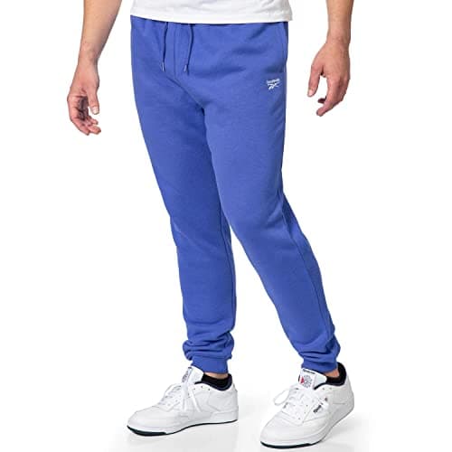 Image of Reebok Men's Identity Fleece Joggers Pant | Mens Joggers with Pockets | Mens Jogger Sweatpants, Vector Blue, X-Small