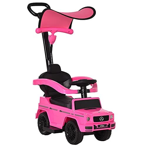 Image of HOMCOM 3 in 1 Kids Children Ride on Push Car Toddler Sliding Car G350 Licensed Walker Foot to Floor Slider Push-Along with Horn Steering Wheel NO POWER Manual, Pink