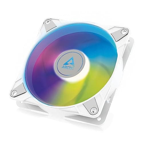 Image of ARCTIC P12 PWM PST A-RGB - PC Fan, 120mm Fan, PC Case Fan, Optimized for static pressure, Semi-passive: 200-2000 rpm (0 rpm <5%), 5V 3 pin ARGB LED, single fan - White