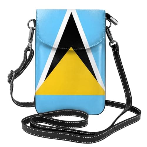 Image of Flag of Saint Lucia Small Cell Phone Purse Crossbody Compact Exquisite and Reliable for Daily Commuting and Travel