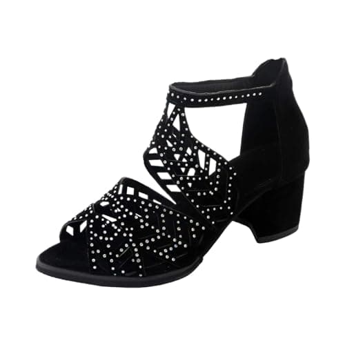 Image of 2026 Wedding Guest Fish Mouth Sandals Women's European Court Shoes Platform Wide Fit Lightweight Comfort Formal Mary Jane Heels Women Low Block Strap Closed Toe (6) Black