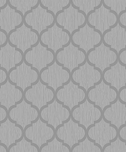 Image of Glitter Trellis Wallpaper Silver Metallic Sparkle Geometric Y�L Crystal
