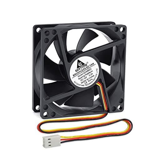 Image of GDSTIME 80mm 12V 3 Pin PC Fan 80mm CPU Computer Fan 80 x 25mm CPU Cooler 8CM 2800 RPM 8025 DC Brushless Cooling 12V Case Cooler For Router PSU Inverter Ventilation Replacement