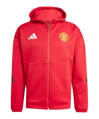 Image of adidas Performance Manchester United Anthem Hooded Jacket, Red, M Men