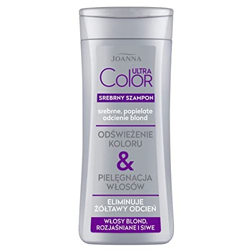 Image of JOANNA Ultra Colour Silver Shampoo for Women - Colour-Enhancing, Neutralises Unwanted Yellow Tones - Makes Combing Hair Easier - Silver Blonde Tones 400 ml