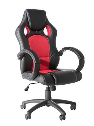 Image of Alphason,AOC5006R,Daytona Faux Leather Racing Chair - Red fabric insert,Red fabric insert