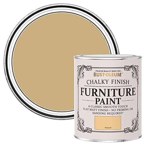Image of Rust-Oleum Yellow Upcycled Furniture Paint in Chalky Finish - Mustard 750ml
