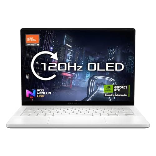 Image of ASUS ROG Zephyrus G14 Gaming Laptop - (14" OLED 3K 120Hz 2880 x 1800p Display | AMD Ryzen 9 270 CPU | GeForce RTX 5060 8GB Graphics Card | 32GB DDR5-7500MHz RAM | 1TB M.2 NVMe PCIe SSD) - White