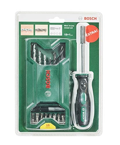 Image of Bosch 15+1-piece Mini X-Line Mixed Set + Screwdriver (for Wood and Stone, Drill Driver/Screwdriver Accessories)