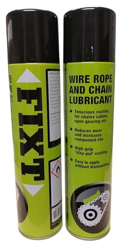 Image of WIRE ROPE AND CHAIN LUBE SPRAY 400ML X 2 CANS, HIGH GRIP SPRAY FOR CHAINS CABLES AND OPEN GEARING