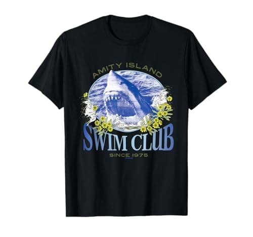 Image of Amity Island Jaws Swim Club 1975 Shark T-Shirt