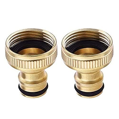 Image of Topways® 3/4-Inch BSP Brass Garden Hose Tap Connector Female Threaded Faucet Adapter 2 Pack