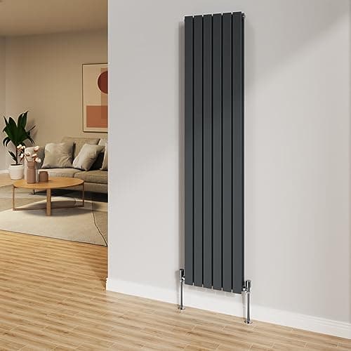 Image of NRG 1800x408mm Anthracite Radiator Vertical Flat Panel Bathroom Designer Double Rad Central Heating