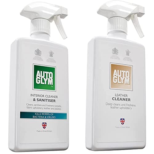 Image of Autoglym ICS500 Interior Cleaner, White & Leather Cleaner, 500ml - Car Leather Cleaner Deep Cleans and Freshens Automotive Leather Upholstery