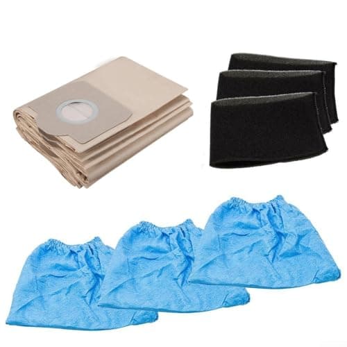 Image of Replacement Parts For Einhell Wet & Dry Vacuum Cleaners Spare Parts Fit for TC-VC 1820 TC-VC 1820 SA TC-VC 1815 Models Includes 5 Dust Bags 3 Foam Filters 3 Cloth Covers