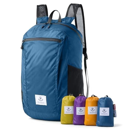 Image of 4Monster Packable Backpack Ultra Lightweight, Foldable Backpack Water Resistant, Hiking Daypack for Travel Camping Outdoor, Daily Walk-around, Cycling, Sports, Excursions(Blue, 16L)
