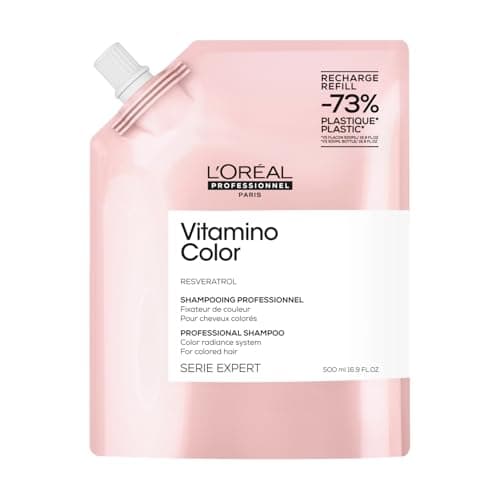 Image of L’Oréal Professionnel Vitamino Color Shampoo Refill pack 500ml, Colour Protection and Shinier Stronger Hair, For Coloured Hair