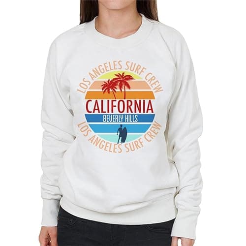 Image of All+Every Beverly Hills Surf Crew Los Angeles California Women's Sweatshirt White