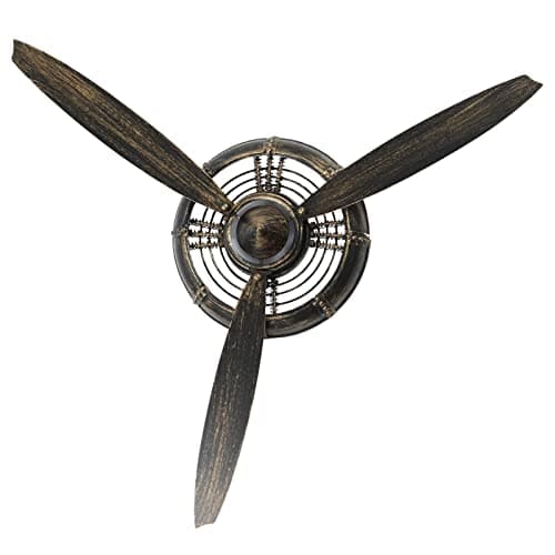 Image of ULTECHNOVO Vintage Industrial Propeller Wall Decoration Metal Wall Hanging Ornament Copper Finish Retro Airplane Head Accessory for Home and Office