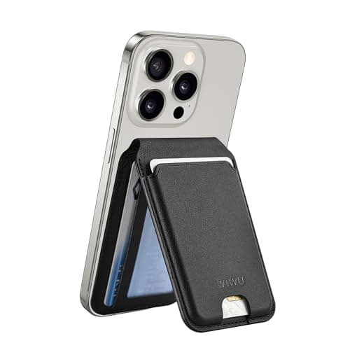 Image of WIWU MagSafe Wallet 5 Card Holder with Adjustable Stand RFID Blocking Strong Magnetic Ultra Slim Travel Leather Wallet for iPhone 17/16/15/14/13/12 Series Android