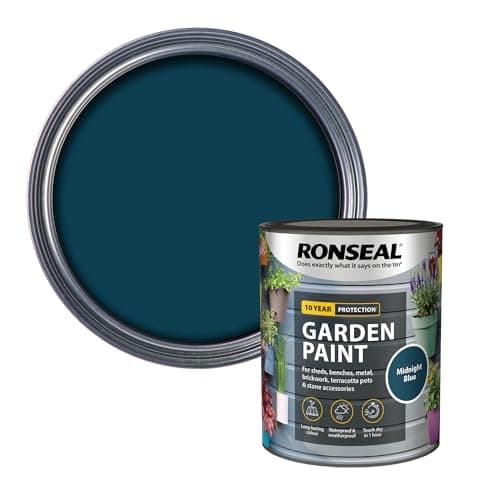 Image of Ronseal RSLGPMB750 GPMB750 Garden Paint Midnight Blue 750ml, 750 ml