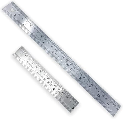 Image of MSC Stainless steel Metal Shatterproof Straight edge Metric ruler Ideal for Sewing (30 cm)