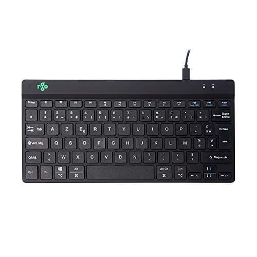 Image of R-Go Tools Compact Break Keyboard - AZERTY (FR layout) - Featuring Break Indicator, Ergonomic Flat design, Wired USB-C/USB-A Connection - Windows/Mac/Linux Compatible