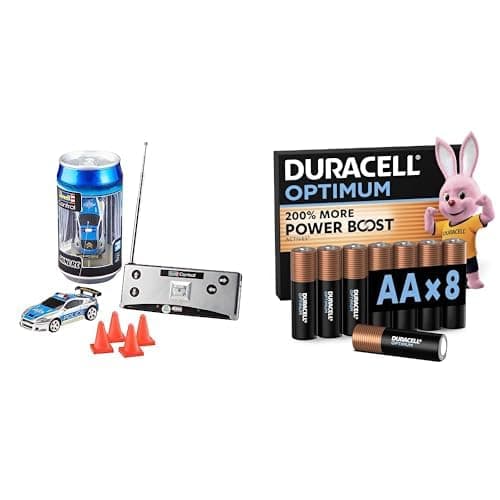 Image of Revell Control Mini RC Police Car, 1:43, & Duracell Optimum AA 8 pack, Power Boost