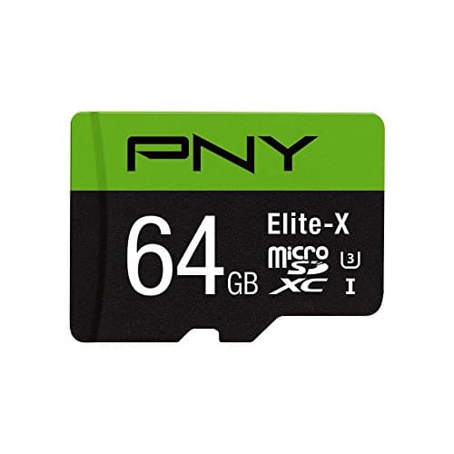 Image of PNY Elite-X 64GB microSDXC Card with Adapter - UHS-I, U3 - up to 90MB/sec (P-SDU64U390EX-GE)