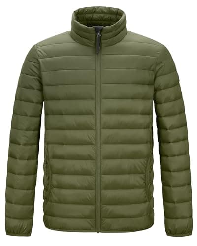 Image of TOG24 Gibson Mens Puffer jacket Lightweight Padded Jacket Water Resistant Quilted Coat Ultra Warm Wind Resistant for Hiking Casual Skiing Khaki L