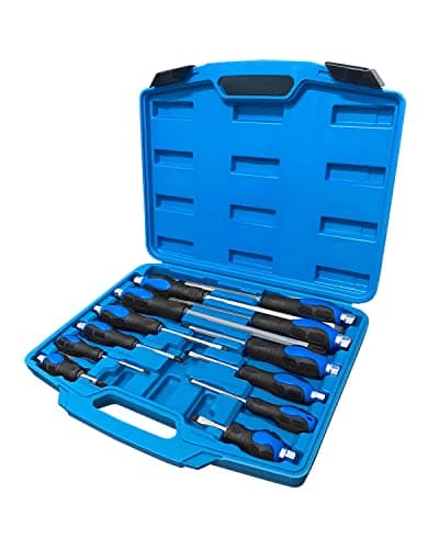 Image of Magnetic Screwdriver Set, 12 Pieces, 6 Phillips and 6 Slotted Tips, Screwdriver with Go-Thru Steel Blades, High Torque