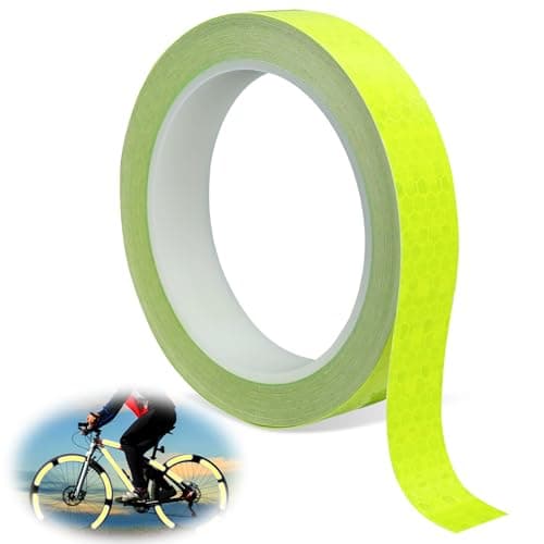 Image of Reflective Tape, 2 cm X 10 m Fluorescent Tape Outdoor Waterproof Reflective Strips Glow in The Dark Yellow Safety Tapes Self-Adhesive Hi Vis Warning Stickers for Bikes Motorcycles Helmets Backpacks