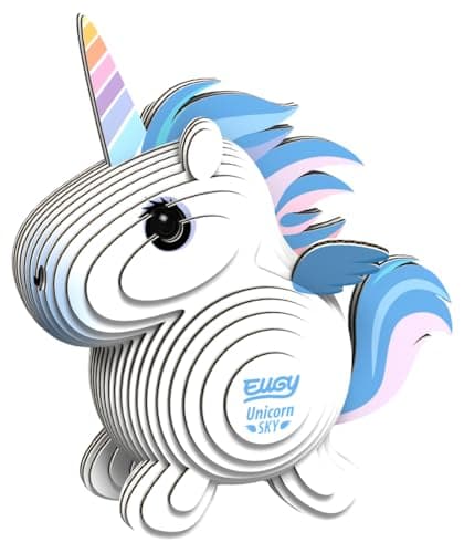 Image of EUGY Eco-Friendly 3D Paper Puzzle (Sky Blue Unicorn)