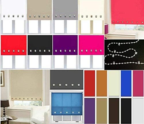 Image of Trendi® Roller Blinds Easy Fit Trimable Home Office Window Square Eyelet Roller Blind (White, WIDTH 120cm x DROP-160cm)