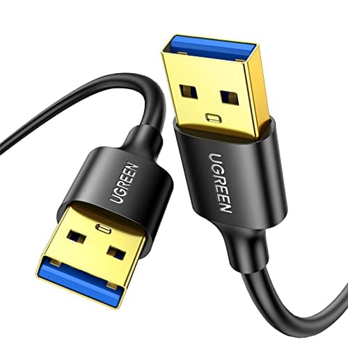Image of UGREEN USB Cable 3.0 Super Speed Cable A Male to A Male USB Connection Cable Compatible with Printers, Modems, Hard Drives, Cameras etc. (3 m)