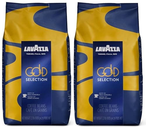 Image of Lavazza Gold Selection Coffee Beans 1kg (Pack of 2, Total 2kg) - Medium Roast with Nutty & Honey Aromatic Notes