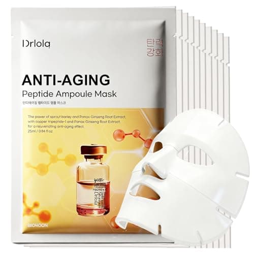 Image of Korean Facial Mask 10 Sheets, Elastic Whitening &Tightening & Deep Moisture & Anti-Aging,Niacinamide & Centella &Witch Hazel Water, Skin Softening Facial Mask, Korean Face Mask (Anti-Aging)