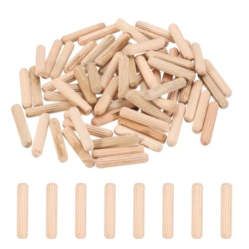 Image of PATIKIL 95 Pcs Wood Dowel Pins 3/16" x 1" Fluted Wooden Dowels Hardwood Pegs for Woodworking Furniture DIY Crafts Projects Door Art
