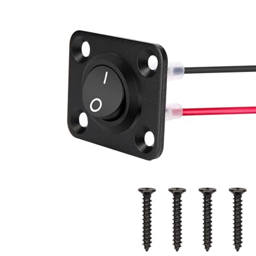 Image of RUNCCI-YUN 12V -24V Toggle Rocker Switch Panel, 1 Gang Round Toggle ON/OFF Switch for Auto Automotive Lights Boat Yacht Trailer Caravan Camper Bus Tractor Truck 6A/ 250V, 10A/125V