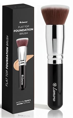 Image of Foundation Brush Kabuki Flat Top - Perfect For Blending Liquid Make Up, Cream or Flawless Powder Cosmetics - Buffing, Stippling, Concealer - Premium Quality Synthetic Dense Bristles
