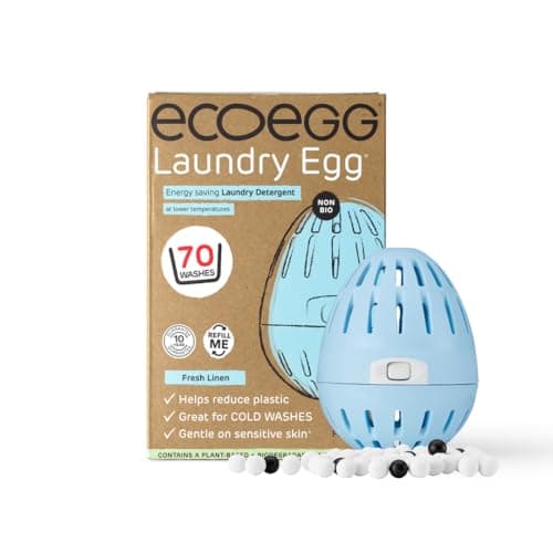 Image of ecoegg - Laundry Egg, 70 Washes - Non-Bio Laundry Detergent for Sensitive Skin - Fresh Linen - Refillable