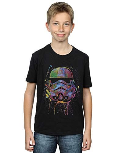 Image of Star Wars Boys Stormtrooper Paint Splats T-Shirt 7-8 Years Black