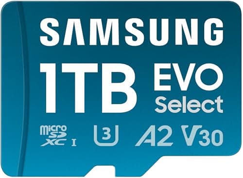 Image of Samsung EVO Select (2024) microSD card + SD Adapter, 1 TB, UHS-I U3, 4K UHD, Full HD, 160 MB/s Read, Memory card for smartphones, tablets and laptops, MB-ME1T0SA/EU
