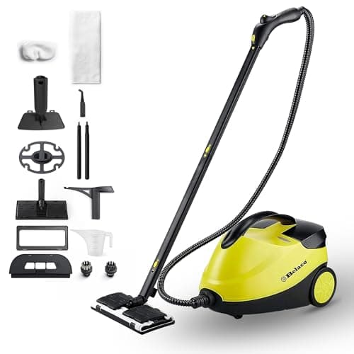 Image of Belaco Steam Cleaner, Handheld Portable Multi-Purpose Steamer, Fast Heat-Up, Large Water Tank, with Accessories for Floors, Bathroom, Kitchen, Windows, Upholstery & Car