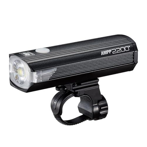 Image of CatEye AMPP 2200 Super Bright LED Bicycle Front Lights - OptiCube Technology, IPX4 Waterproof Rated, FlexTight Easy Fit Bracket | USB Rechargeable Bike Light | Front Bike Lights | Bicycle Accessories